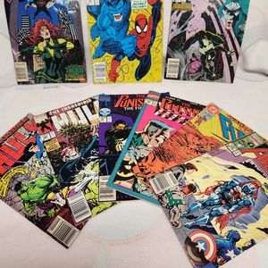 Vintage 1991 Comic Books DC and Marvel Superman, Spiderman